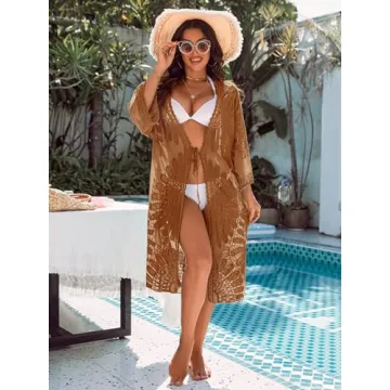 Stylish Blooming Jelly Mesh Bathing Suit Cover Up