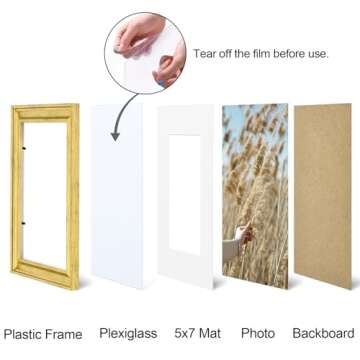 Vittanly 8x10 Picture Frames Set of 2, Ornate Vintage Photo Frame for Wall or Tabletop, Display 5x7 Pictures with Mat or 8x10 without Mat, Rustic Gold