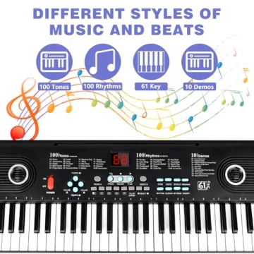 61-Key Portable Digital Piano for Beginners and Musicians