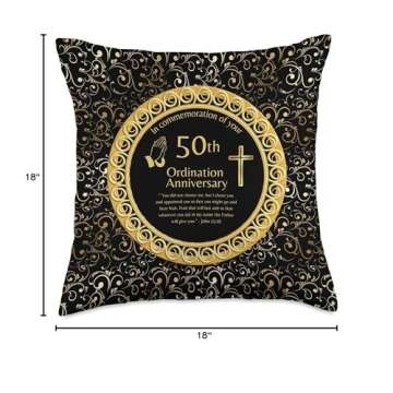 50th Ordination Anniversary Priest Pastor Minister Deacon Throw Pillow