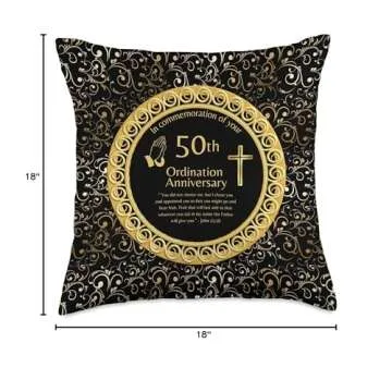 50th Ordination Anniversary Priest Pastor Minister Deacon Throw Pillow