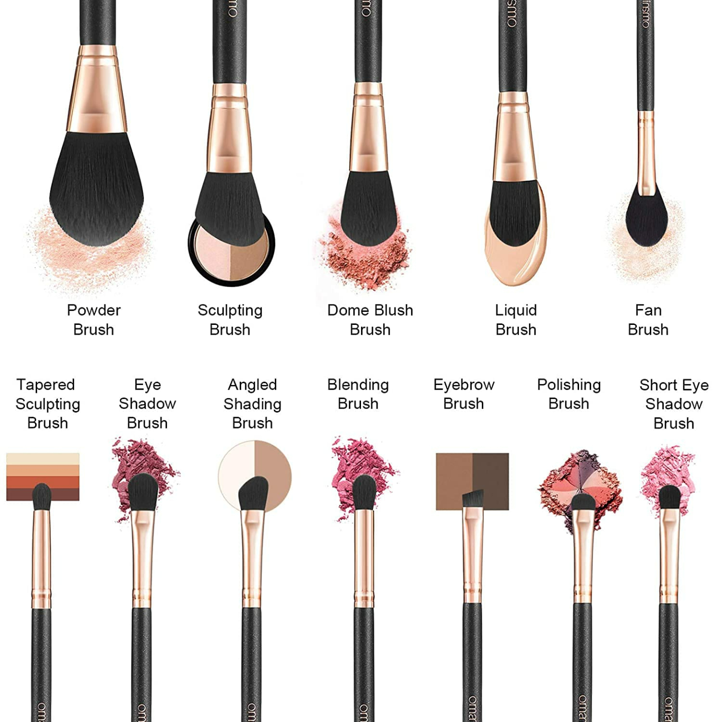 12Pcs OMANIAC® Professional Makeup Brushes Set