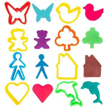 KIDDY DOUGH Tool Kit for Kids - Party Pack w/Animal Shapes - Includes 24 Colorful Cutters, Molds, & Accessories for Air Dry Clay & Dough