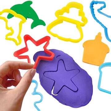 KIDDY DOUGH Tool Kit for Kids - Party Pack w/Animal Shapes - Includes 24 Colorful Cutters, Molds, & Accessories for Air Dry Clay & Dough