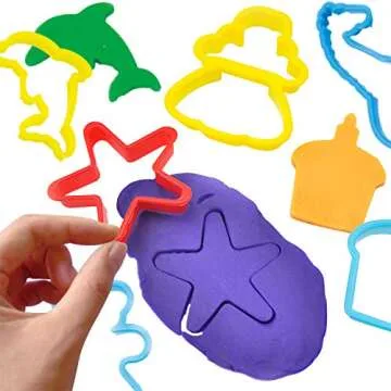 KIDDY DOUGH Tool Kit for Kids - Party Pack w/Animal Shapes - Includes 24 Colorful Cutters, Molds, & Accessories for Air Dry Clay & Dough