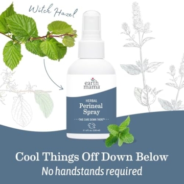 Earth Mama Herbal Perineal Spray for Postpartum Relief | Organic Cooling Spray | 4-Fl oz (2-Pack)