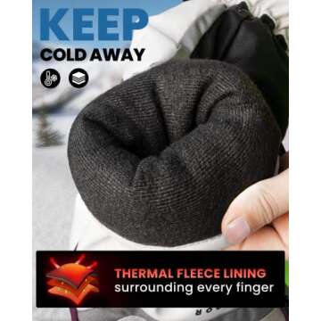 OutdoorMaster Ski Gloves for Men Women-3-Finger Snow Gloves, Full Palm Touchscreen Snowboard Glove, Adult Winter Snow Mittens for Skiing, Snowboarding and Mountaineering