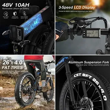 TotGuard E-Bike: Fat Tire 500W Motor, 21 Speed, Foldable