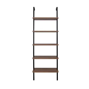 Nathan James Theo 5-Shelf Ladder Bookshelf with Metal Frame