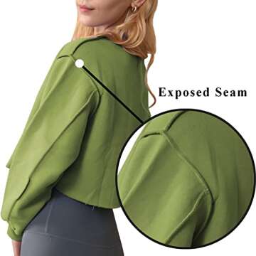 Amazhiyu Women Cropped Sweatshirt - Cozy Fleece Pullover for Fall