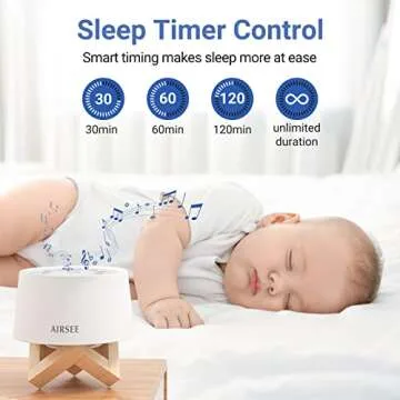 AIRSEE Sound Machine White Noise Machine with Baby Night Light Built-in 31 Soothing Sounds with Timer & Memory Features for Better Sleep, Portable Noise Machine for Baby, Adults