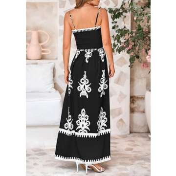 PRETTYGARDEN Summer Dress for Women 2025 Floral Sundress Spaghetti Strap Flowy Beach Vacation Boho M...