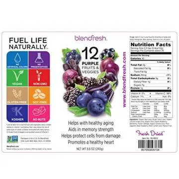 Blendfresh Superfood Powder | Vegan, Gluten Free, Non-GMO, Kosher | Superfoods Powder with No Artificial Colors, Sweeteners, or Preservatives | Purple Smoothie Mix