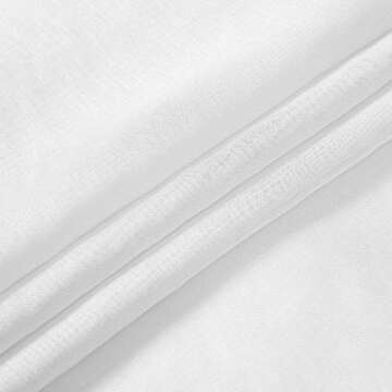 July Joy White Semi Linen Look Sheer Curtains for Bedroom, Living Room Grommet Light Filtering Solid Voile Window Curtains, Set of 2 Panels, 52 x 84 inch