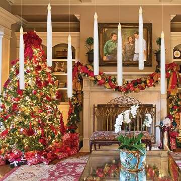 GenSwin 10.8" Floating Candles with Magic Wand Remote Timer, Flameless Taper Candles Flickering Batt...