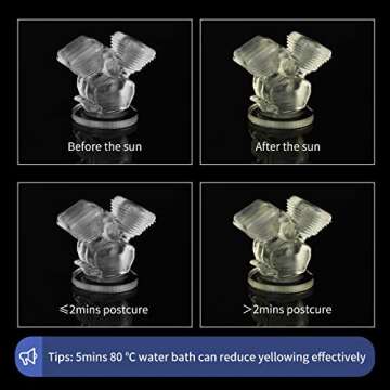 ANYCUBIC Water Washable 3D Printer Resin, 405nm High Precision UV-Curing 3D Resin, Low Shrinkage Standard Photopolymer Resin for 8K Capable LCD DLP Resin 3D Printer Printing (Clear, 1000g)