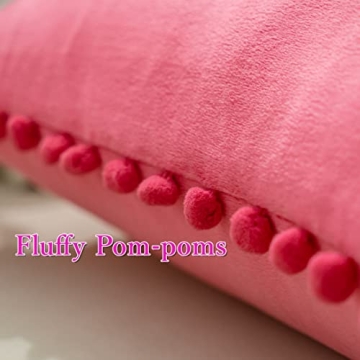 Velvet Pom-pom Throw Pillow Covers Set of 2 by VK VK·LIVING