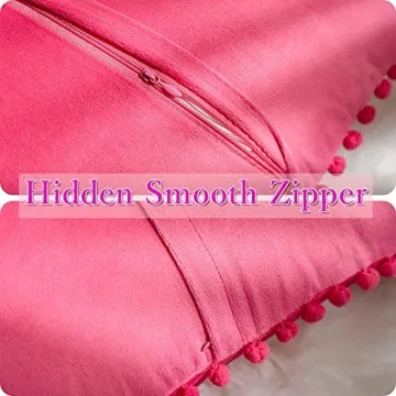 Velvet Pom-pom Throw Pillow Covers Set of 2 by VK VK·LIVING