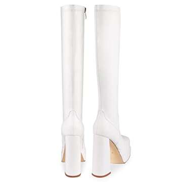 WETKISS Stylish White Platform Knee High Boots for Women