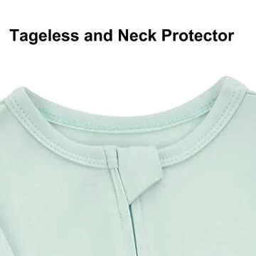 Aablexema Baby Footless Pajamas Zipper with Mitten, Rayon from Bamboo, Infant Long Sleeve Romper Pjs(Grey & Light Green,0-3m)