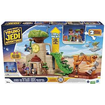 Star Wars: Young Jedi Adventures Tenoo Jedi Temple, 20-Inch-Tall Playset with Lights & Sounds, 2 Act...