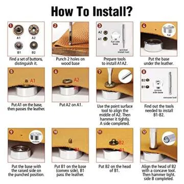 Alritz Leather Snap Fasteners Kit - 120 Metal Snaps