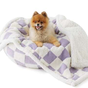 Lesure Donut Small Dog Bed with Waterproof Puppy Blanket - Round Cat Beds for Indoor Cats Calming Pe...
