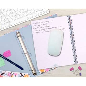 Steel Mill & Co Cute Decorative Hardcover 3 Ring Binder for Letter Size Paper, 1 Inch Round Rings, Floral Binder Organizer for School/Office, Wild Blooms