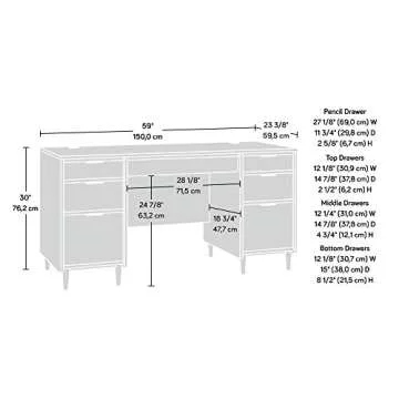 Sauder Clifford Place Executive Desk in Elegant Walnut