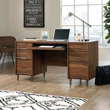 Sauder Clifford Place Executive Desk in Elegant Walnut