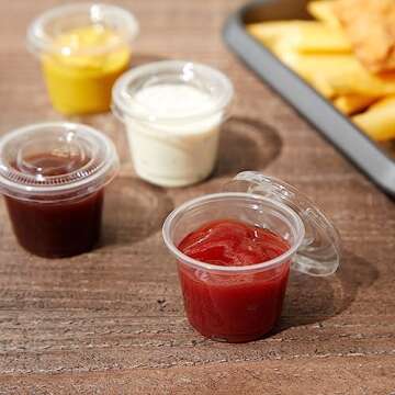 Juvale Disposable 1 Oz Portion Cups with Lids for Parties and Events In Bulk, Small Containers for S...