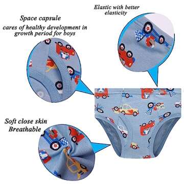 Boys Briefs Dinosaur Truck Shark Baby Soft Cotton Toddler Underwear 2-3yrs Multicolor…
