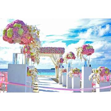 WGV Cylinder Vase, Width 8", Height 10", Clear Wide Large Diameter Flower Glassware, Floral Container, Planter Terrarium for Wedding Party Event, Home Accent Decor, 1 Piece