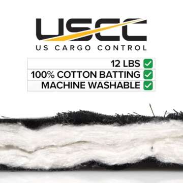 US Cargo Control 96"x80" Extra Large Sound Dampening Blanket with Grommets for Wall Hanging, Acoustic Blanket, Sound Reducing Blanket, Machine Washable, 12 Pounds, Black