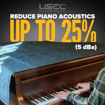 US Cargo Control 96"x80" Extra Large Sound Dampening Blanket with Grommets for Wall Hanging, Acoustic Blanket, Sound Reducing Blanket, Machine Washable, 12 Pounds, Black