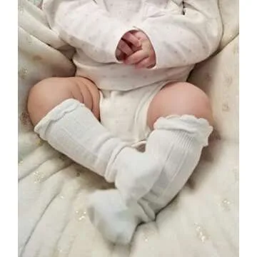 Adorable Knee High Baby Socks for Girls - Ruffled Design