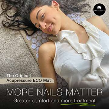 BED OF NAILS Original Comfortable Eco Premium Acupressure Mat with 8,820 Pressure Points for Pain Re...
