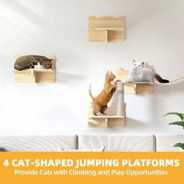 Stylish DWVO Cat Wall Shelves - Perfect for Active Cats