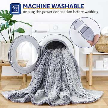 Sealy Electric Blanket Twin Size, Soft Sherpa Heated Blanket Single Control with 10 Heating Levels & 1 to 12 Hours Auto-Off Settings Over-Heated Protection 62"x84" Machine Washable, Charcoal