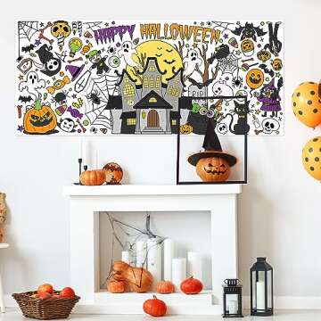 Giant Halloween Coloring Poster for Kids Fun Activities