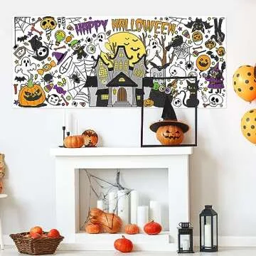 Giant Halloween Coloring Poster for Kids Fun Activities