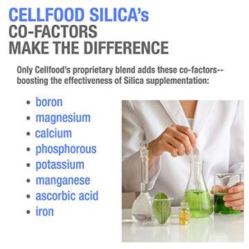 Cellfood Essential Silica Anti-Aging Formula, 4 fl oz - Supports Healthy Bones, Joints, Hair, Skin, Nails, Teeth & Gums - Easy to Absorb Liquid - Gluten Free, Thiaminase Free, Non-GMO - 40-Day Supply