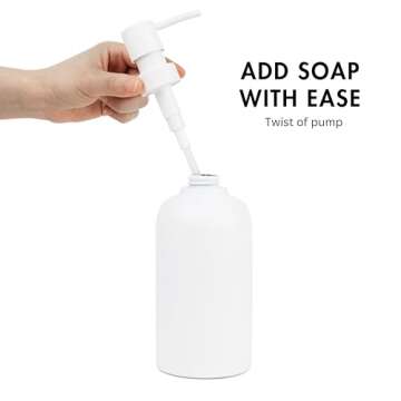 Yew Design Matte White Soap Dispenser - Modern 15oz Rustproof Pump