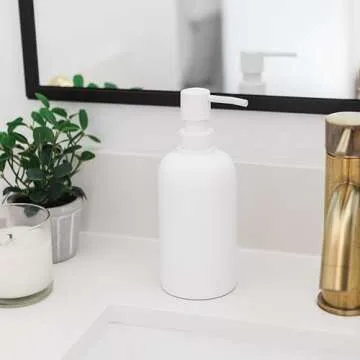 Stylish Yew Design Matte White Soap Dispenser for Home