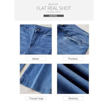 Stylish High Waist Flare Jeans for Women – Sidefeel Light Blue