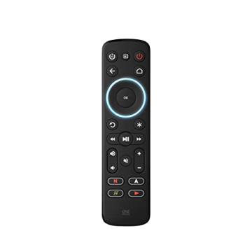 One For All Streamer Remote URC7935 – Controls 3 Devices with Ease – Black, IR, Backlit Keys