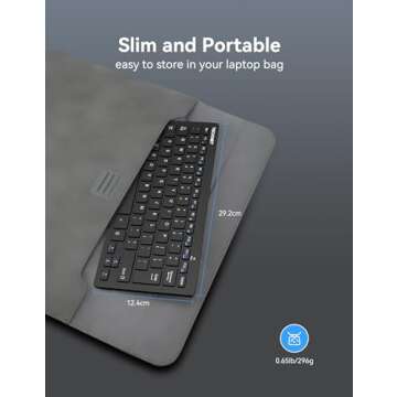 TECKNET 2.4G Wireless Keyboard, Small Wireless Keyboard with Media Hotkeys, Ultra Slim Compact Wirel...