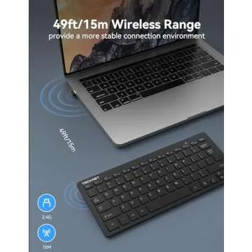 Compact TECKNET Wireless Keyboard with 12-Month Battery