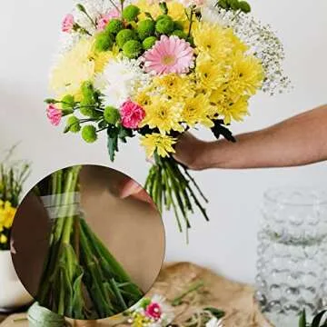 Pengxiaomei Clear Floral Tape,1/4" Florist Tape,Clear Waterproof Florist Tape,Waterproof Floral Tape for Fresh Flowers Crafts