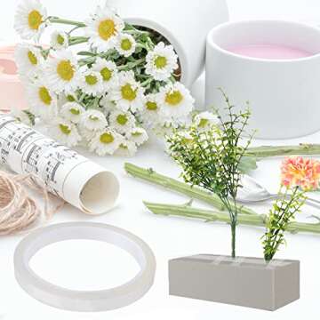 Pengxiaomei Clear Floral Tape,1/4" Florist Tape,Clear Waterproof Florist Tape,Waterproof Floral Tape for Fresh Flowers Crafts